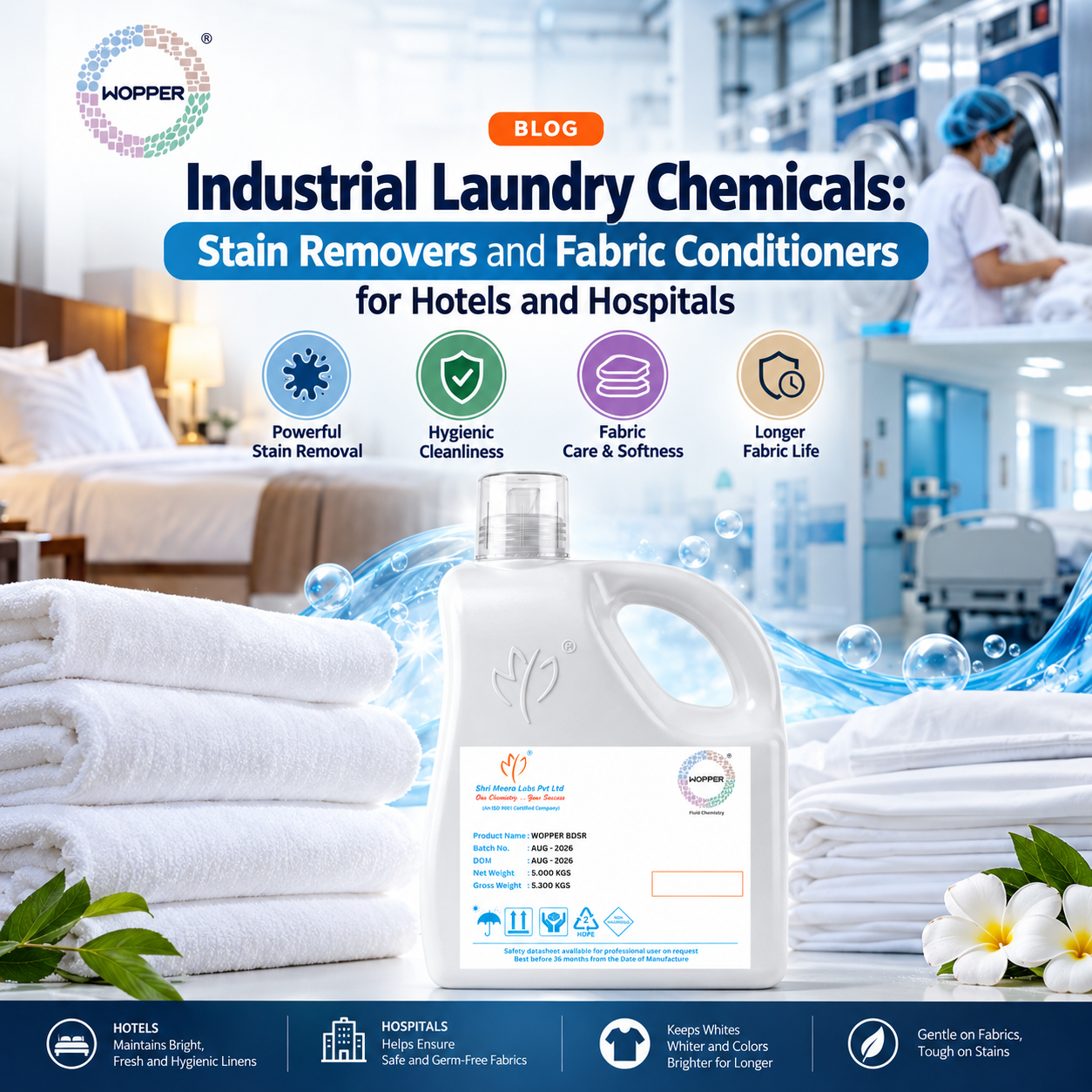 Industrial Laundry Chemicals: Stain Removers and Fabric Conditioners for Hotels and Hospitals